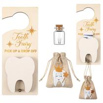 Caixa de armazenamento DoubleFill Tooth Fairy Holder, bolsa de veludo Caixa de armazenamento DoubleFill Tooth Fairy Holder, bolsa de veludo