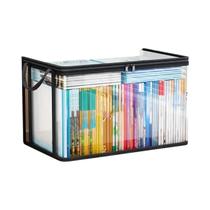 Caixa De Armazenamento Em PVC Transparente Com Tampa Flip-Top E Janela De Visualização, Organizador