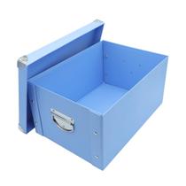 Caixa de armazenamento GUOZI dobrável com tampa e cantos de metal