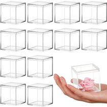 Caixa de armazenamento Juexica Clear Acrylic 12 unidades com tampa 4,5 x 4,5 x 4,5 cm Caixa de armazenamento Juexica Clear Acrylic 12 unidades com tampa 4,5 x 4,5 x 4,5 cm