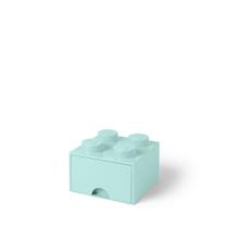 Caixa de armazenamento LEGO Brick Drawer 4 Knobs empilhável verde aqua