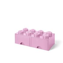 Caixa de armazenamento LEGO Brick Drawer 8 para crianças rosa claro