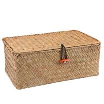 Caixa de armazenamento Moosky Wicker Shelf Baskets Seagrass com tampa natural