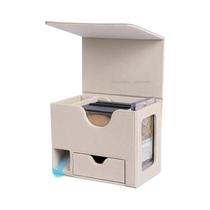 Caixa De Armazenamento Para 120+ Cartas Com Fechamento Magnético Em Couro E Bandeja Para Dados Para