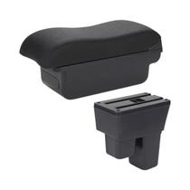 Caixa De Armazenamento Para Apoio De Braço Honda Jazz Fit 2008-2013 Superfície Curvada Em Couro