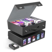Caixa de armazenamento para cards ZLCA, 5 fileiras, com alça, para 3900+ cards Caixa de armazenamento para cards ZLCA, 5 fileiras, com alça, para 3900+ cards