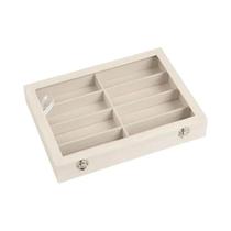 Caixa De Armazenamento Para Óculos Com 8 Compartimentos Em Material Flanelado, Suporte Para Exibição