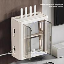 Caixa De Armazenamento Para Roteador WiFi Dobrável, Organizador De Cabos Para Mesa, Suporte Para