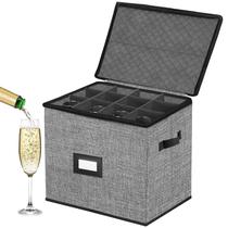 Caixa de armazenamento para taças de champanhe ouruer Hard Shell Grey