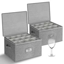Caixa de armazenamento para taças de vinho punemi, kit com 2 unidades, rígida