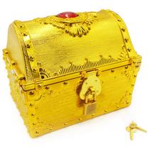 Caixa de armazenamento Pemalin Kids Pirate Treasure Chest com fechadura