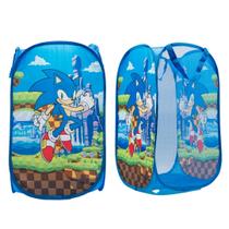 Caixa de armazenamento Pop Up Hamper Sonic Anime Kids Room Franco