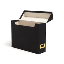 Caixa de armazenamento SMEAD Flip Top File Box preta de linho natural Caixa de armazenamento SMEAD Flip Top File Box preta de linho natural