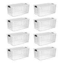 Caixa de armazenamento Sterilite 116 Qt Ultra Latch com tampa 33x51x34cm, pacote com 8