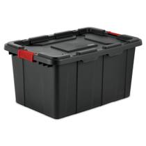 Caixa de armazenamento Sterilite Industrial Tote, 27 galões, pacote com 4 unidades, preta
