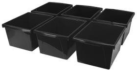 Caixa de armazenamento Storex 15L Plastic Black para livros e suprimentos
