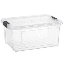 Caixa de armazenamento Superio Clear 20L de plástico com tampa empilhável Caixa de armazenamento Superio Clear 20L de plástico com tampa empilhável