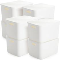 Caixa de armazenamento Tuanse, pacote com 8 unidades, plástico branco, 41x31x25 cm Caixa de armazenamento Tuanse, pacote com 8 unidades, plástico branco, 41x31x25 cm