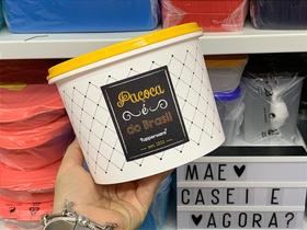 Caixa de Armazenamento Tupperware Bistrô 1,7 Litros com Tampa Amarela