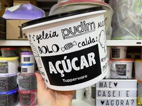Caixa de Armazenamento Tupperware para Açúcar - 5kg / 5,5 L - Preto e Branco