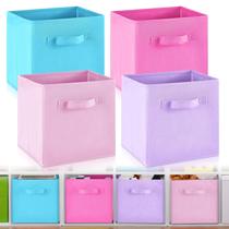 Caixa de armazenamento Yinder Cube 4 peças de tecido dobrável de 28 cm azul/roxo/rosa/rosa vermelha Caixa de armazenamento Yinder Cube 4 peças de tecido dobrável de 28 cm azul/roxo/rosa/rosa vermelha