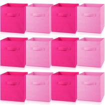 Caixa de armazenamento Yinder Cube, tecido dobrável de 28 cm, 12 peças, rosa escuro Caixa de armazenamento Yinder Cube, tecido dobrável de 28 cm, 12 peças, rosa escuro
