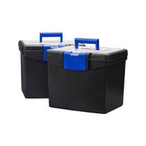 Caixa de arquivos Storex Portable com tampa de armazenamento de suprimentos XL com fechadura