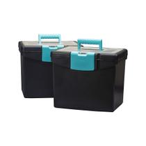 Caixa de arquivos Storex Portable com tampa de armazenamento de suprimentos XL com fechadura
