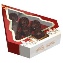 Caixa De Arvore Natalina Para 8 Doces E Com Visor (ideia)