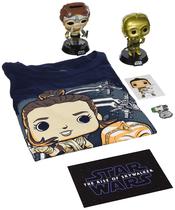 Caixa de assinatura Funko Star Wars Smuggler's Bounty, Adventures of Kijimi, dezembro de 2019, camiseta GG, multicolorida