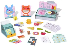 Caixa de atividades Sago Mini Pet Café com brinquedos de cozinha Pretend Play