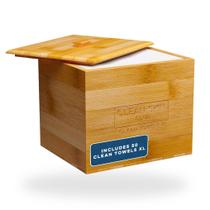 Caixa de bambu com toalhas, toalha descartável e sabonete facial CLEAN SKIN CLUB