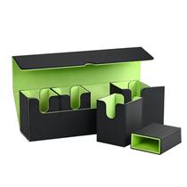 Caixa de baralho de cartas com bandeja de dados para MTG UAONO Black & Lemo Green