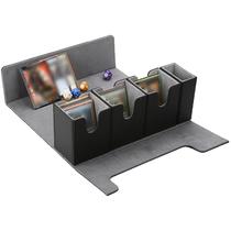 Caixa de baralho de cartas FOTEEMO 4 em 1 Commander com bandeja de dados (preta/cinza)