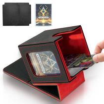 Caixa de baralho de cartas Jaffzora para MTG Commander Black & Red 100 Cards