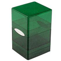 Caixa de baralho de cartas Ultra Pro Satin Tower 100+ tamanho padrão verde Caixa de baralho de cartas Ultra Pro Satin Tower 100+ tamanho padrão verde