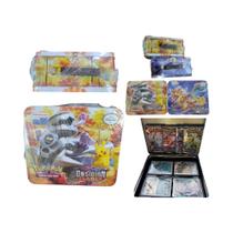 Caixa De Batalha Do Jogo De Cartas Pokémon Em Metal Ferro 41 42 48 118 210pcs Cartas De Pikachu