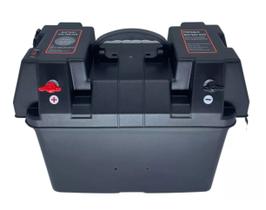 Caixa De Bateria Conexões Tomada 12v Usb Voltímetro Digital