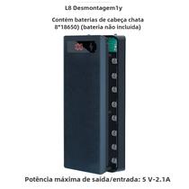 Caixa de Bateria Portátil DIY com Suporte para 18650 - Dual USB, Tipo C e Micro USB