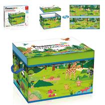 Caixa de baú de armazenamento de brinquedos PicassoTiles Forest Animal Theme Caixa de baú de armazenamento de brinquedos PicassoTiles Forest Animal Theme
