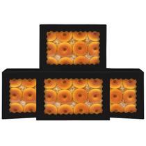 Caixa de biscoitos qiqee Auto-pop Up preta com janela 24 unidades 35x25x6cm