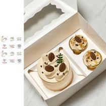 Caixa de bolo Bento Hzzycaxli 6 conjuntos com cupcakes e mini bolo