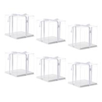 Caixa de bolo XININSUN Clear 25x25x23cm com fita de 6 unidades Caixa de bolo XININSUN Clear 25x25x23cm com fita de 6 unidades