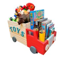 Caixa De Brinquedos , Baú Organizador De Madeira, Truck Toys - Curumim Kidsroom
