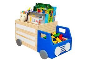 Caixa De Brinquedos , Baú Organizador De Madeira, Truck Toys - Curumim Kidsroom