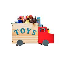 Caixa De Brinquedos , Baú Organizador De Madeira, Truck Toys - Curumim Kidsroom