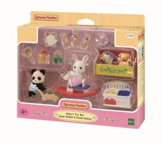 Caixa de Brinquedos Bebê Coelho Neve e Bebê Panda - Sylvanian Families