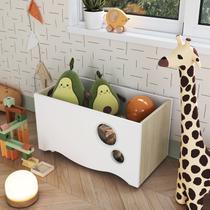 Caixa de Brinquedos com Rodízios Linha Encanto Cor Carvalho Araguaia Carvalho Araguaia/Branco Caixa de Brinquedos com Rodízios Linha Encanto Cor Carvalho Araguaia Carvalho Araguaia/Branco