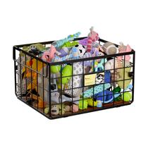 Caixa de brinquedos de metal para cães - Caixa de brinquedos para cães grande personalizada para cães, organizador de armazenamento para cachorros e cães de estimação para sala de estar - Caixa de armazenamento de metal com alças, organizador de cães, caixa de brinquedos para cães à prova de mastigar