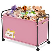 Caixa de Brinquedos JBBTOOL 180L com Rodas 360° - Tecido Oxford Rosa